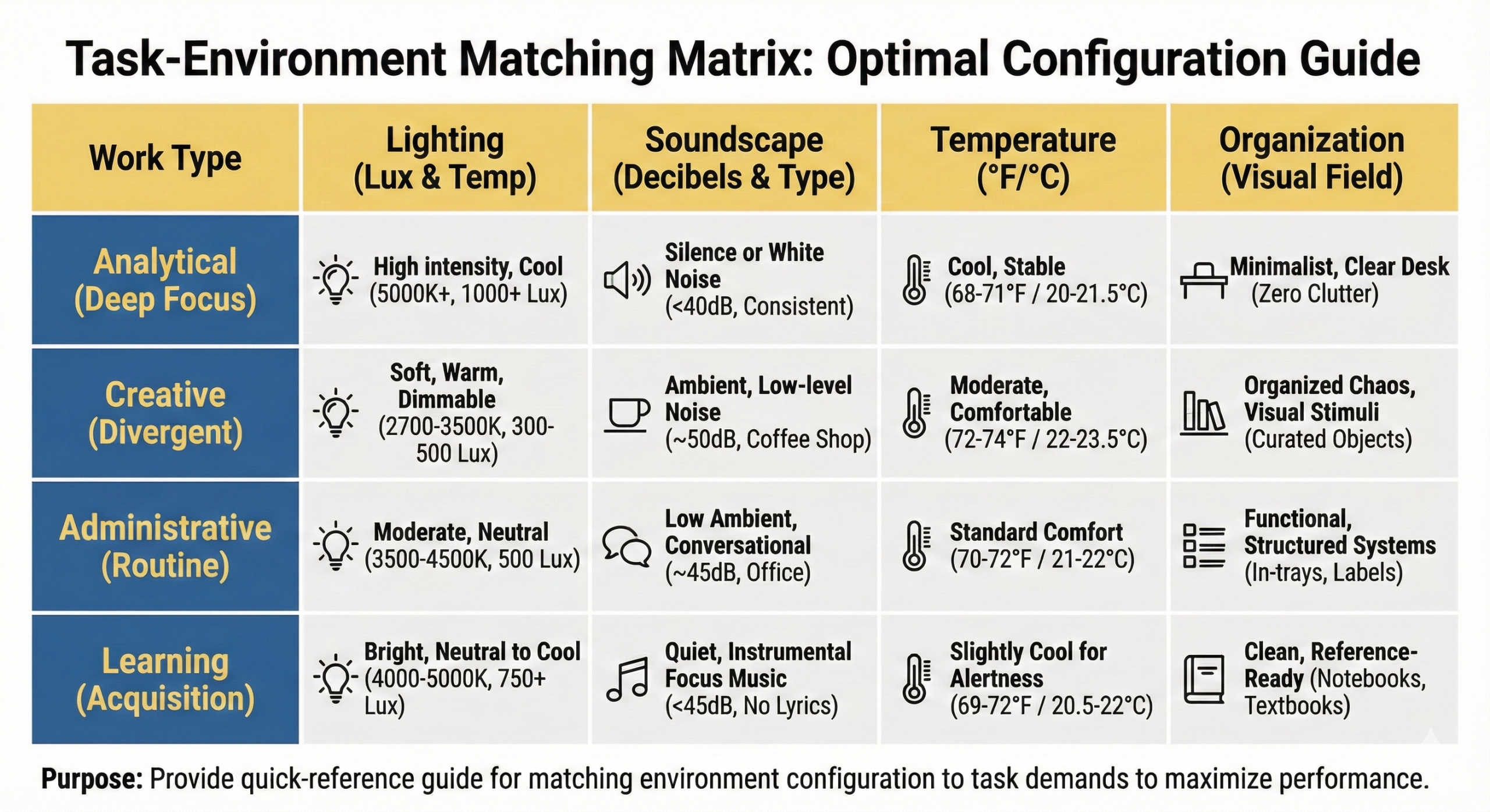 Task Environment Matching Matrix diagram