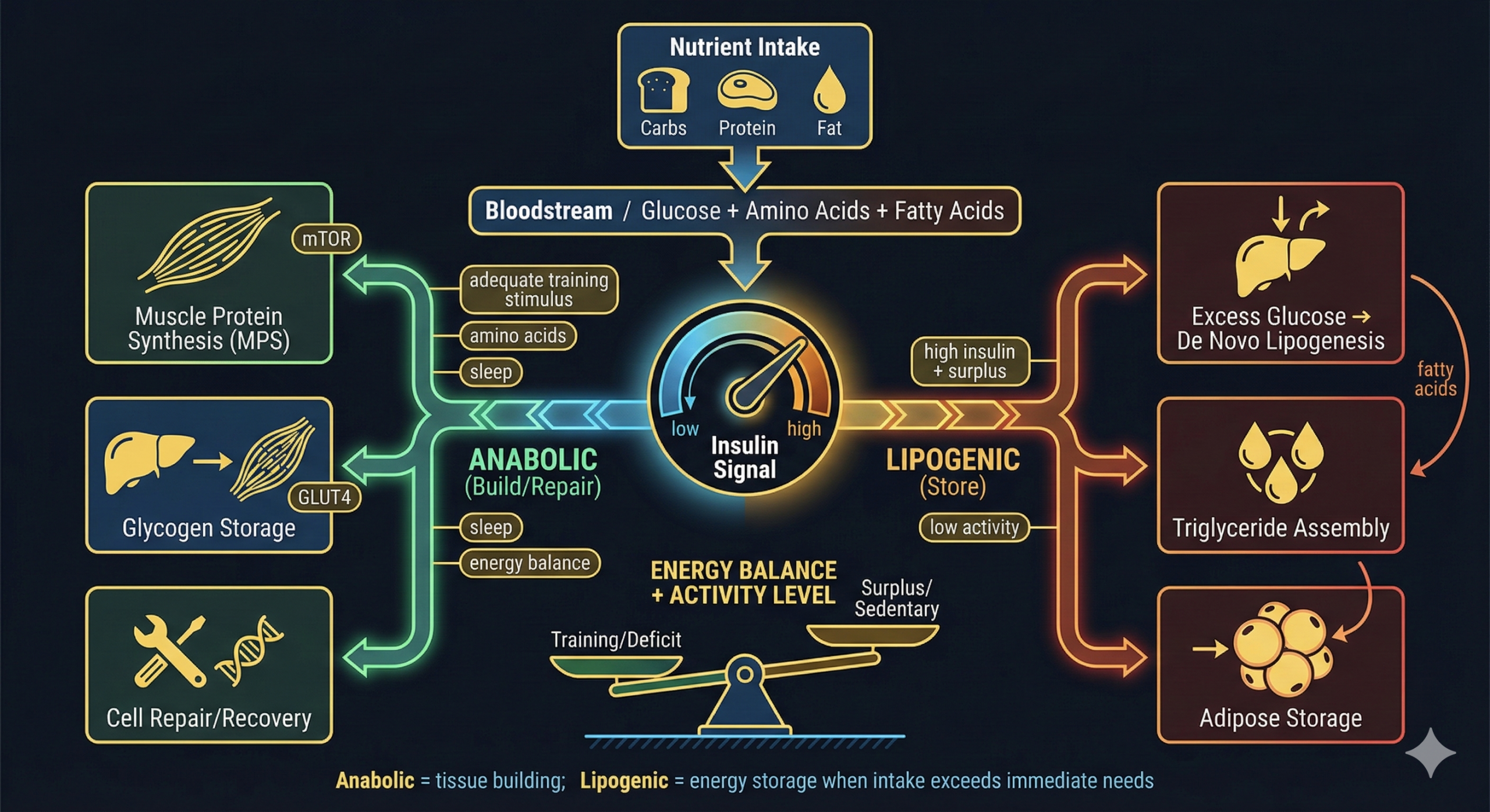 Anabolic vs Lipogenic Pathways