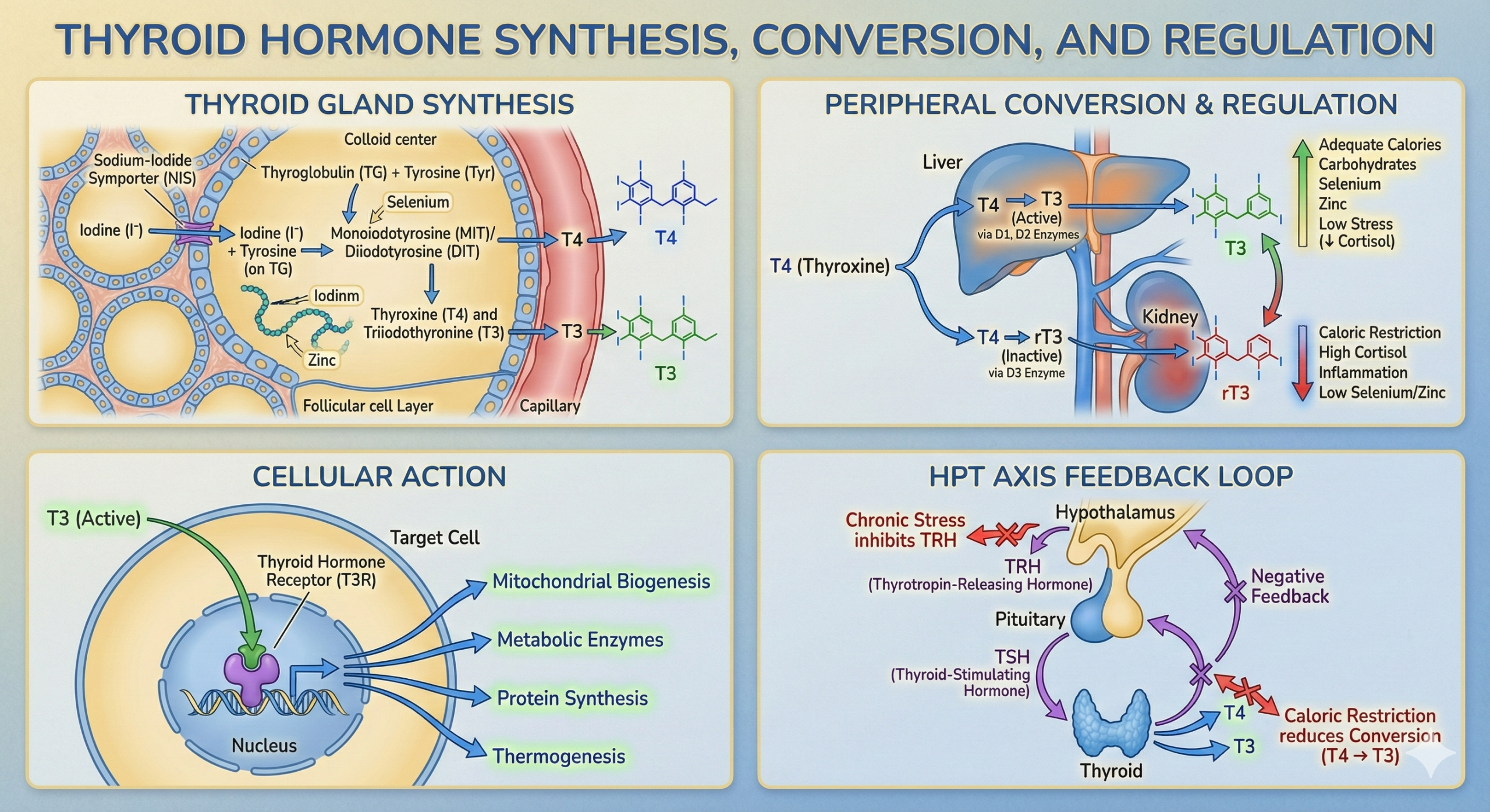 Thyroid Hormone Synthesis and Conversion
