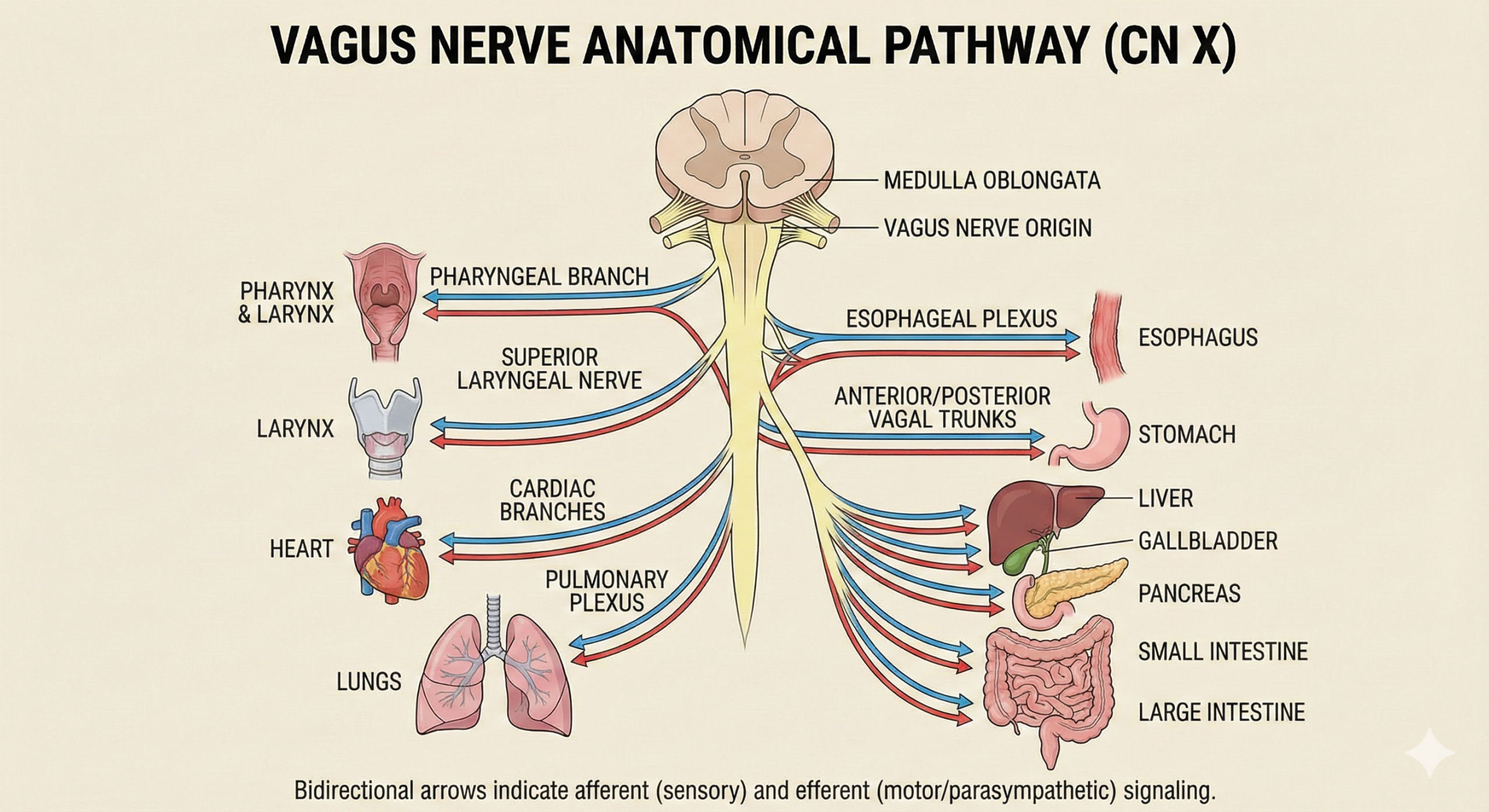 Vagus Nerve Anatomical Pathway