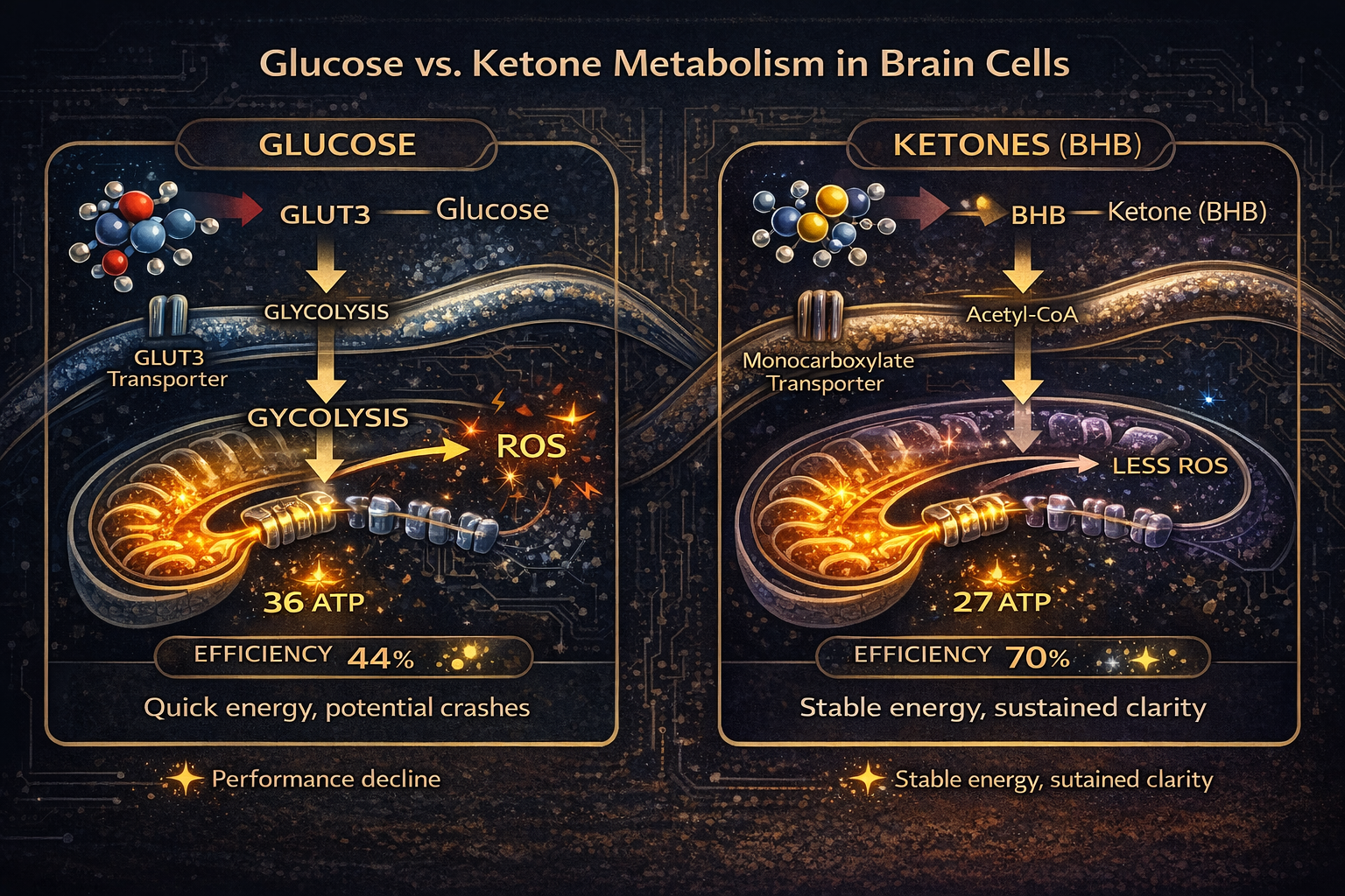 Glucose vs Ketone Metabolism