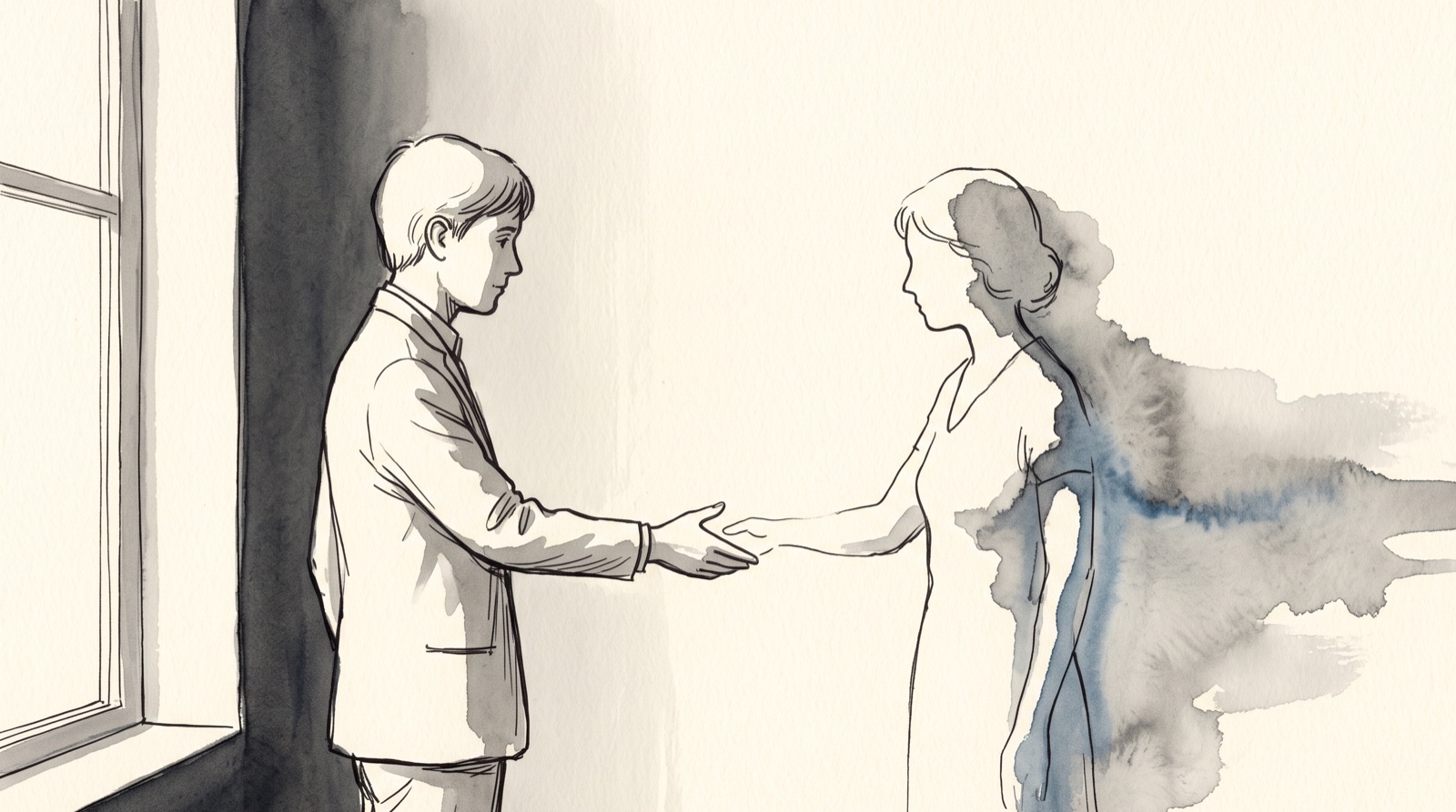 Stylised hero illustration for the glossary entry on Avoidant Attachment