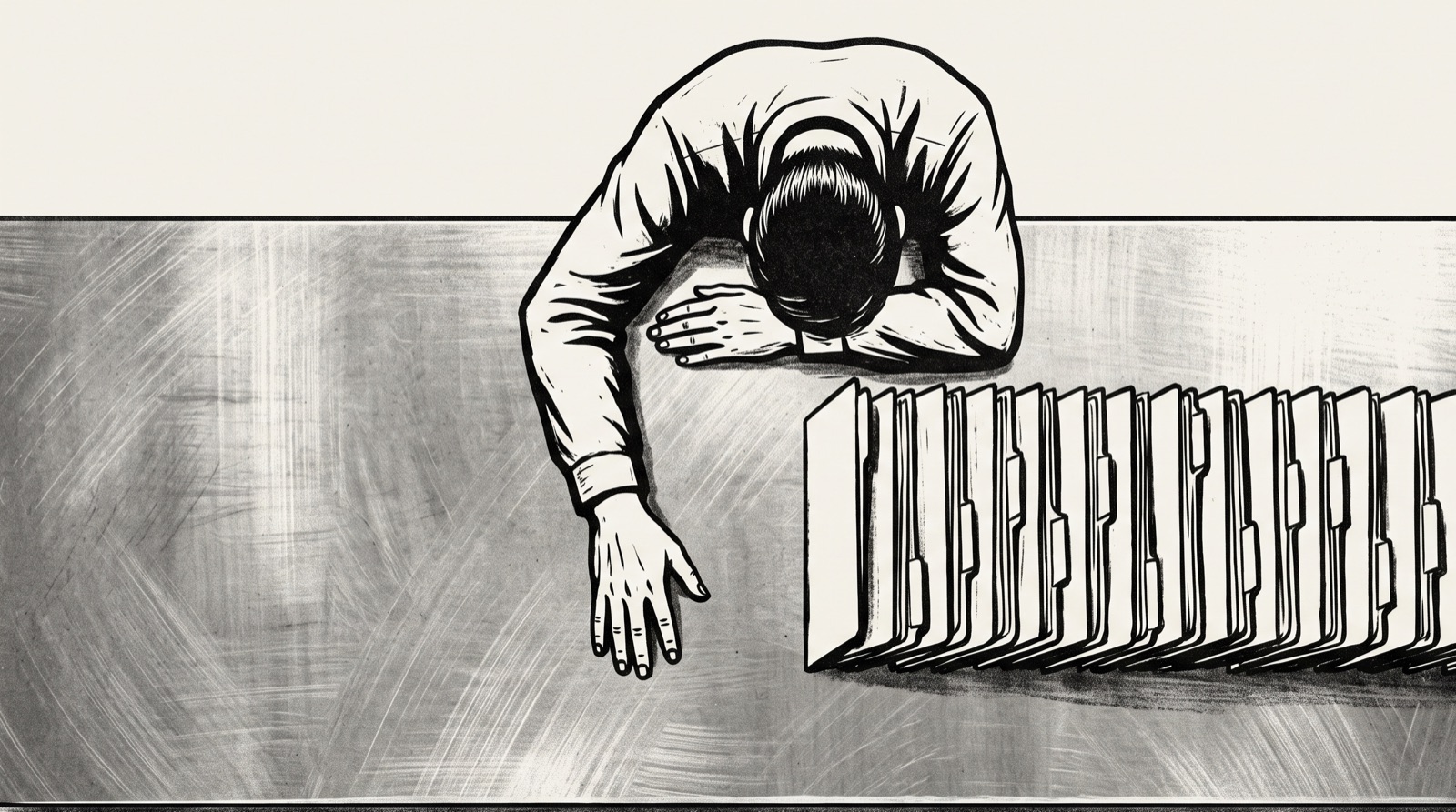 Stylised hero illustration for the glossary entry on Decision Fatigue