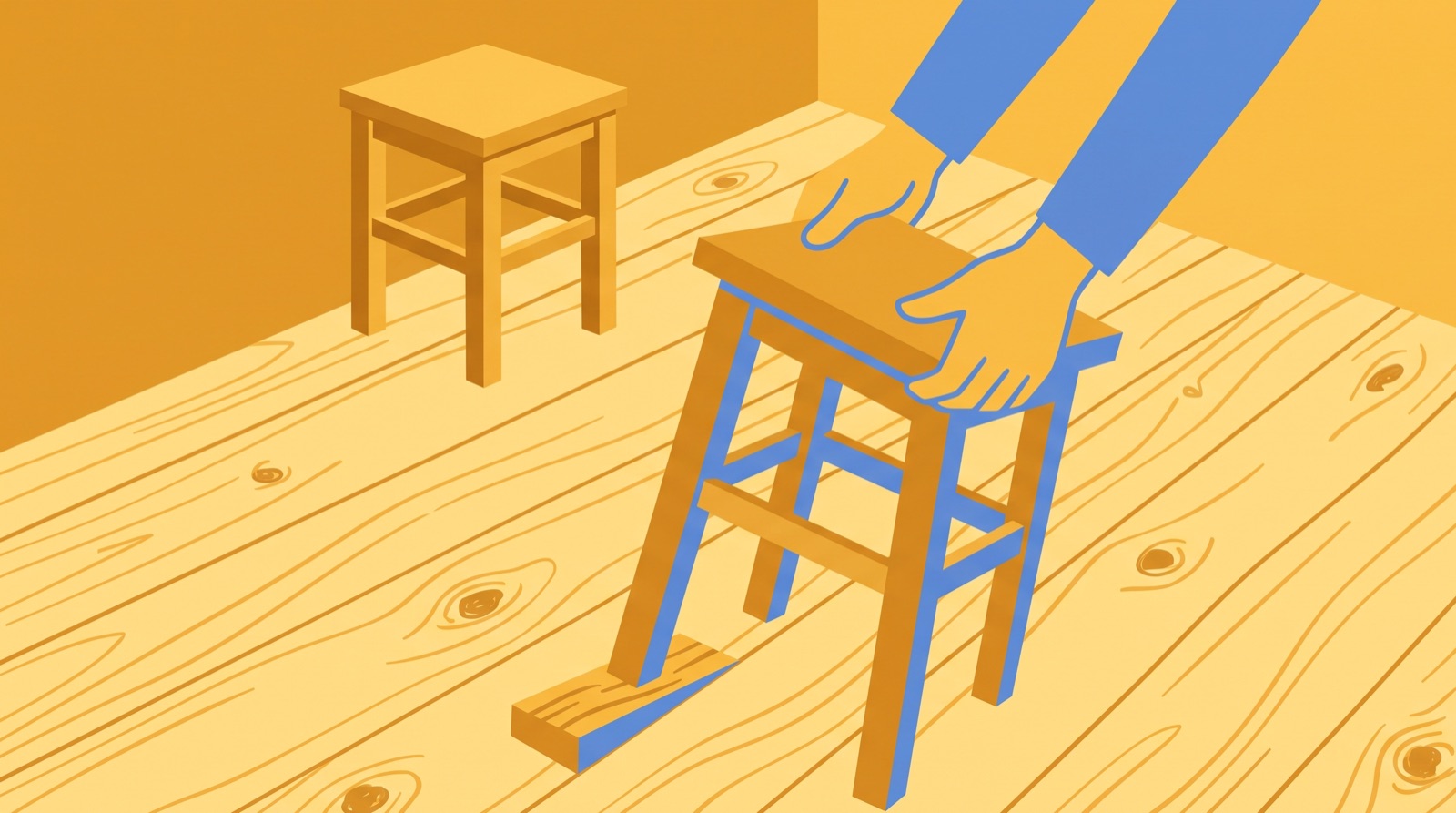 Stylised hero illustration for the glossary entry on IKEA Effect