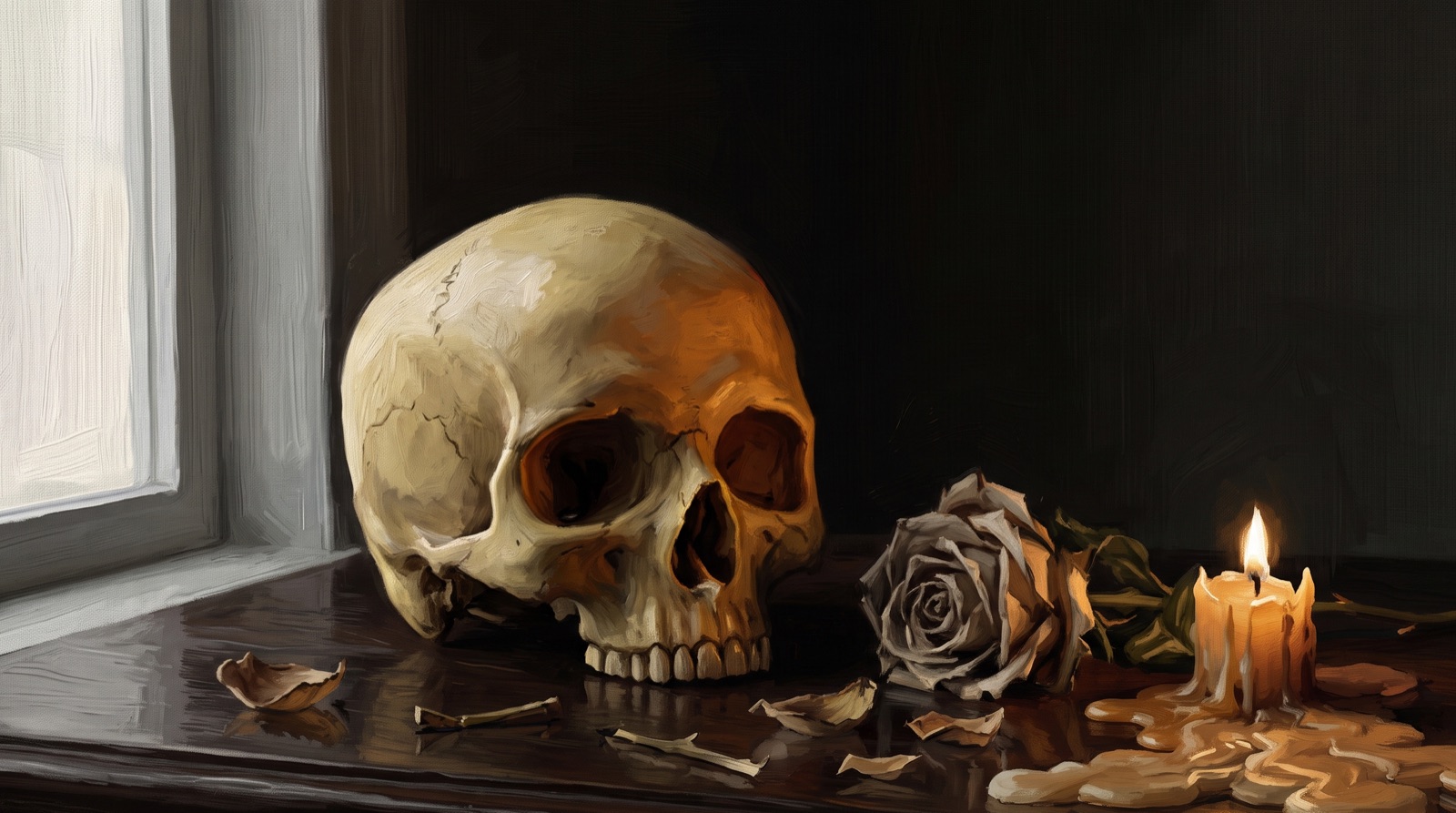 Stylised hero illustration for the glossary entry on Memento Mori