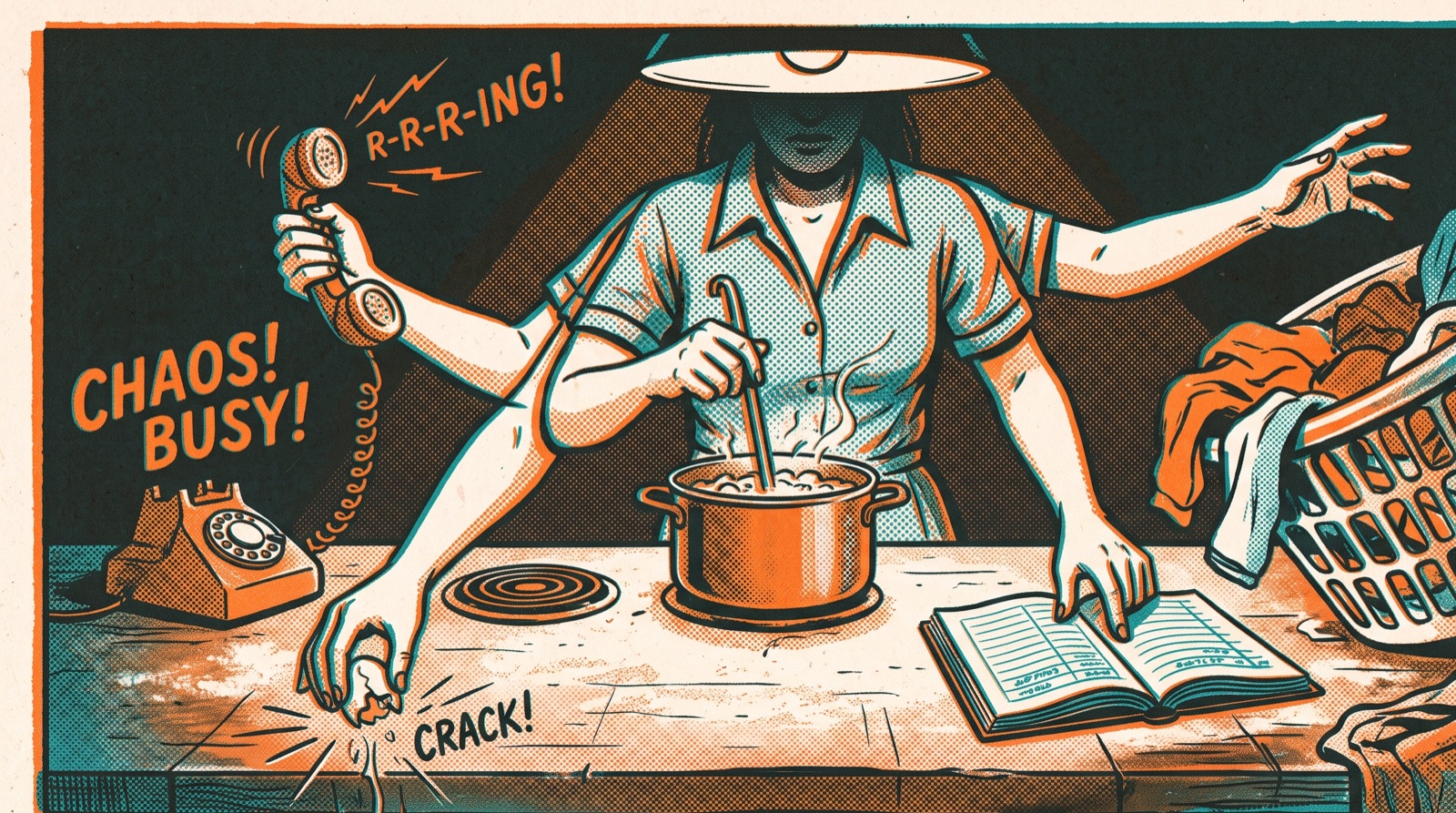 Stylised hero illustration for the glossary entry on Multitasking