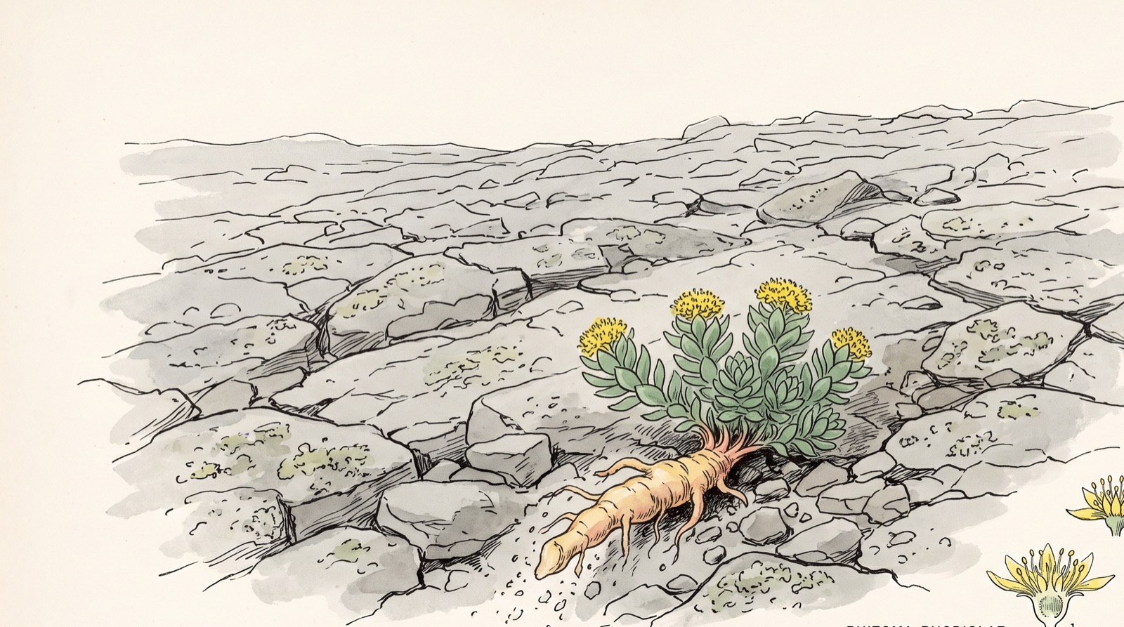 Stylised hero illustration for the glossary entry on Rhodiola rosea
