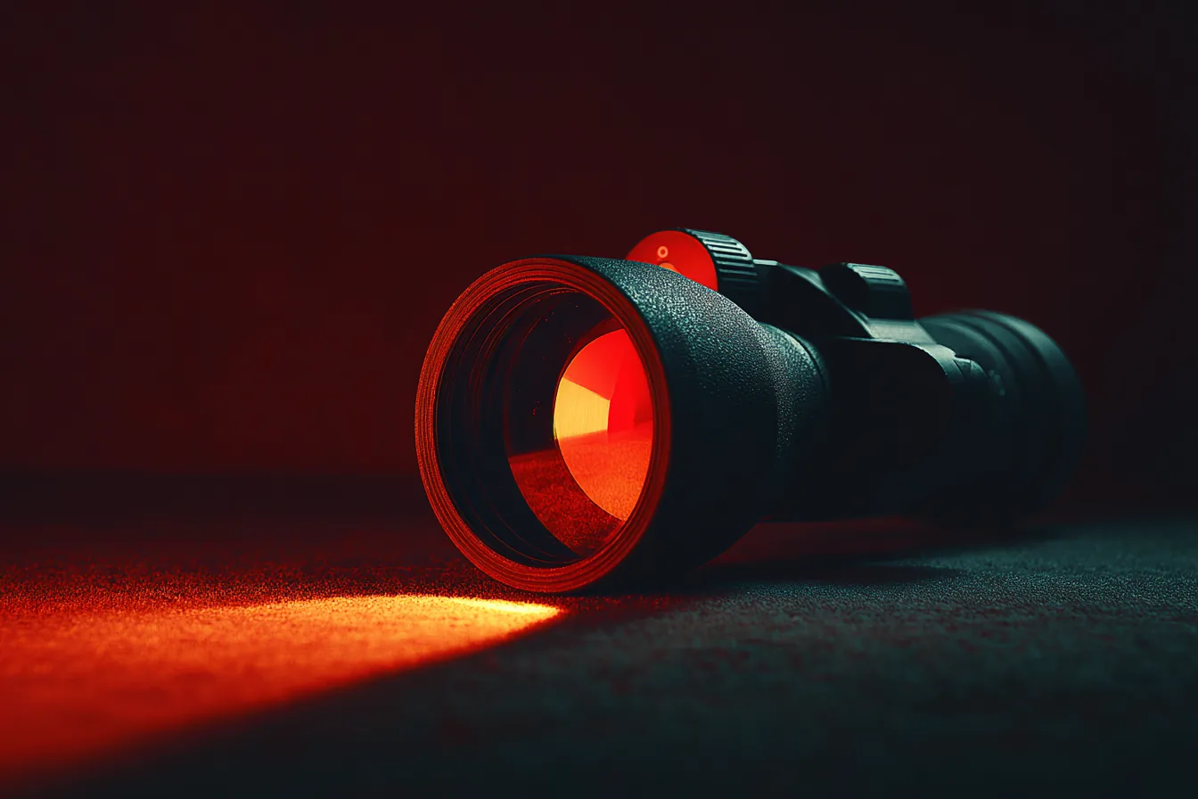 Single thick glass lens on dark velvet surface, refracting a narrow beam of ivory light into one crisp focal point